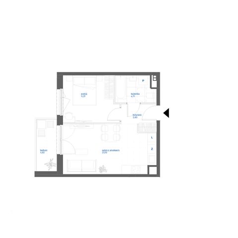 Plan 2 pok. 40m²