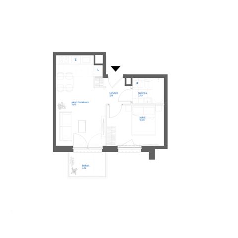Plan 2 pok. 36m²