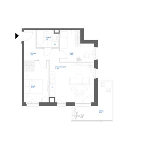 Plan 3 pok. 55m²