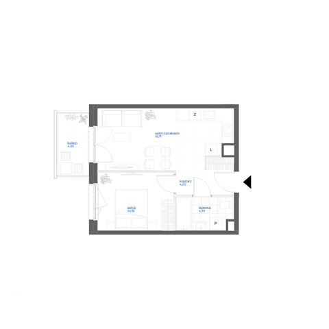Plan 2 pok. 38m²