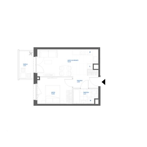 Plan 2 pok. 38m²