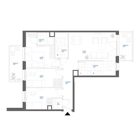 Plan 4 pok. 82m²