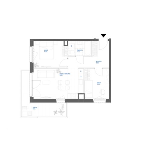 Plan 3 pok. 51m²