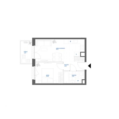 Plan 2 pok. 38m²