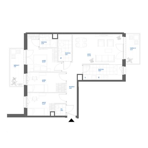 Plan 4 pok. 82m²