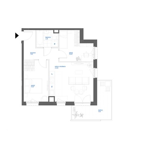 Plan 3 pok. 55m²
