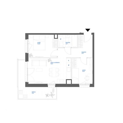 Plan 3 pok. 51m²