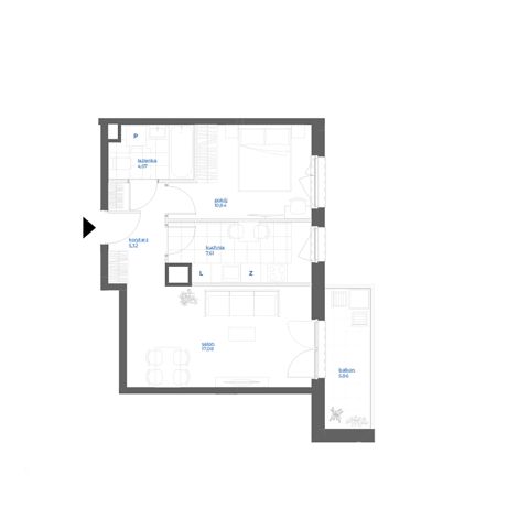 Plan 2 pok. 45m²