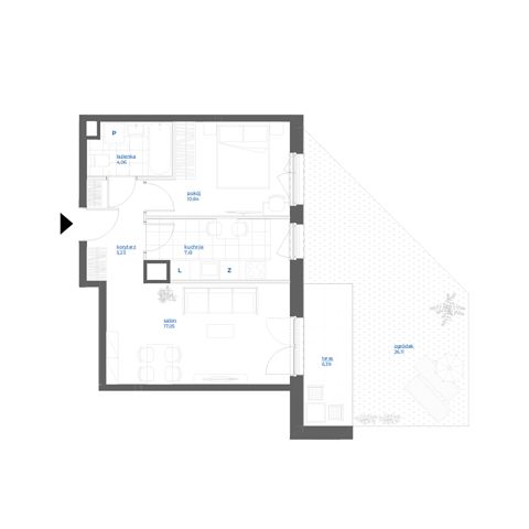 Plan 2 pok. 45m²