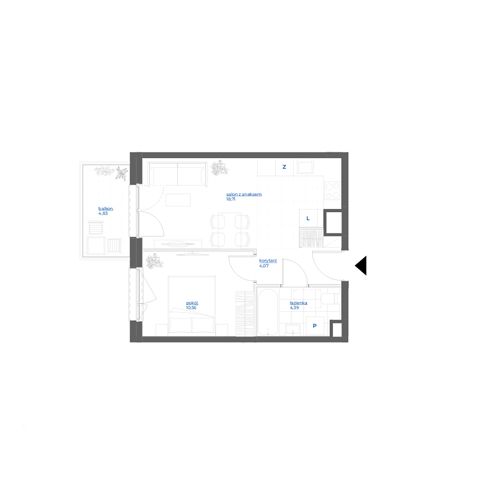 Plan 2 pok. 38m²