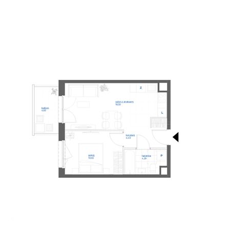 Plan 2 pok. 38m²