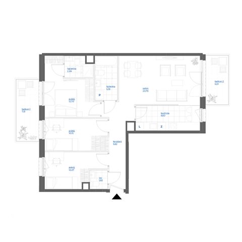 Plan 4 pok. 82m²