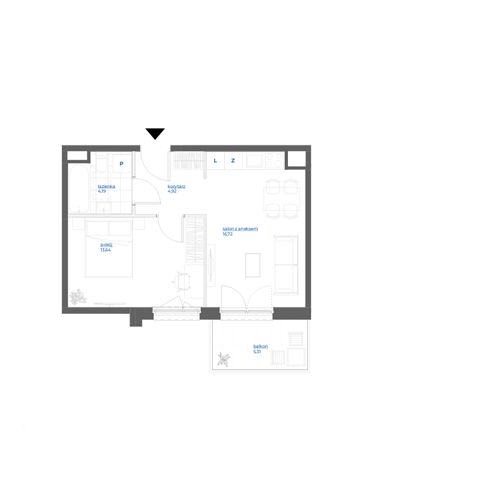 Plan 2 pok. 39m²