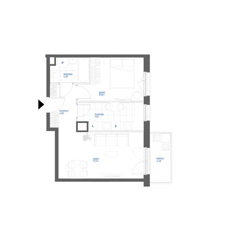 Plan 2 pok. 45m²
