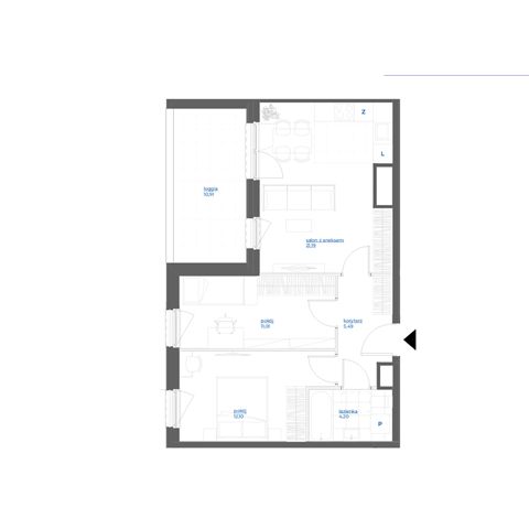 Plan 3 pok. 54m²
