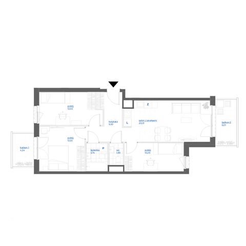 Plan 4 pok. 70m²