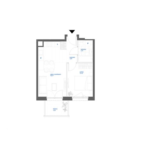 Plan 2 pok. 36m²
