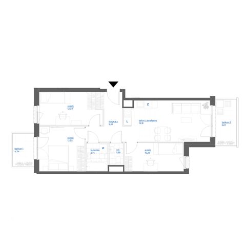 Plan 4 pok. 70m²