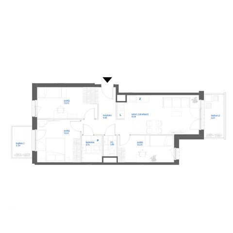 Plan 4 pok. 70m²