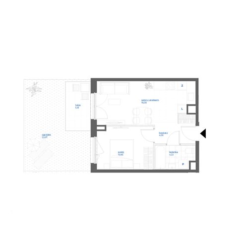 Plan 2 pok. 38m²