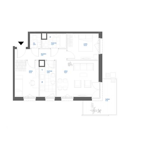 Plan 3 pok. 61m²