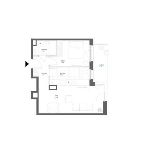 Plan 2 pok. 49m²