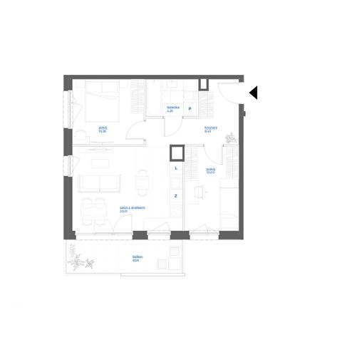 Plan 3 pok. 53m²