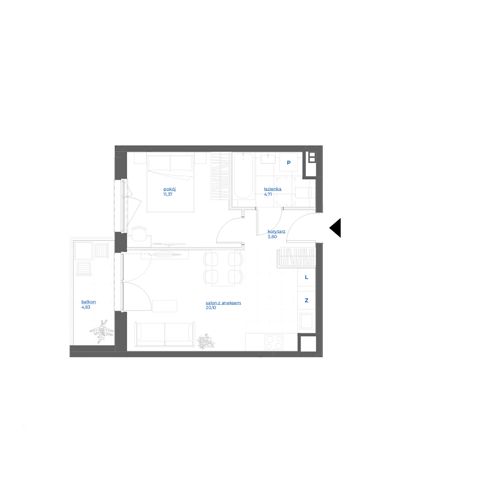 Plan 2 pok. 40m²