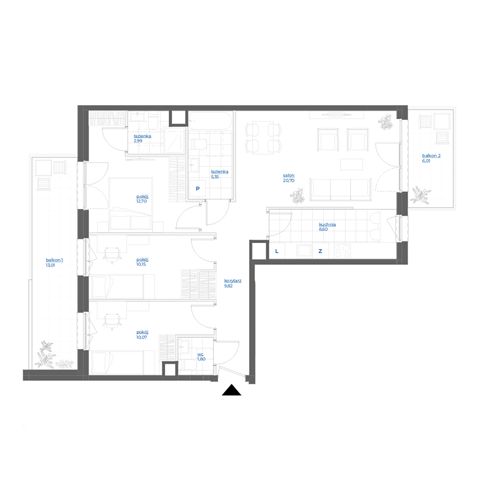 Plan 4 pok. 82m²
