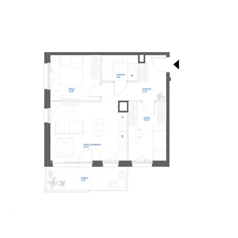 Plan 3 pok. 53m²