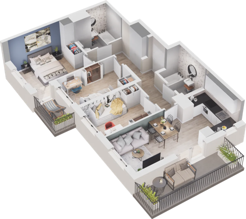 Plan 4 pok. 66m²