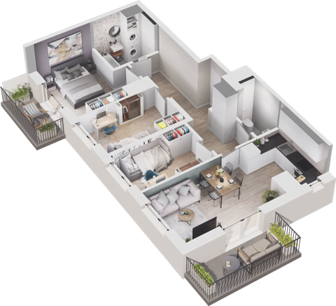 Plan 4 pok. 63m²