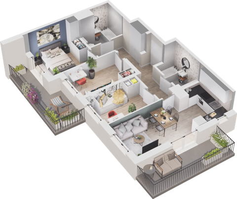 Plan 4 pok. 64m²