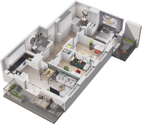 Plan 4 pok. 64m²