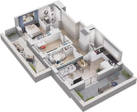Plan 4 pok. 64m²