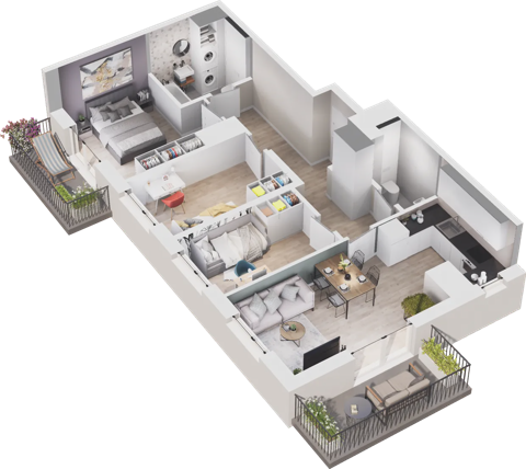 Plan 4 pok. 64m²