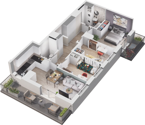 Plan 4 pok. 64m²