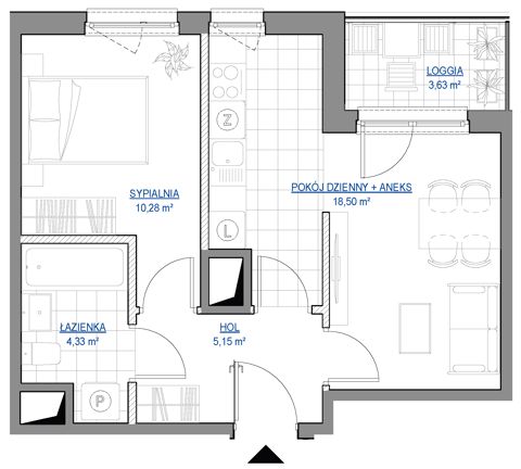 Plan 2 pok. 38m²