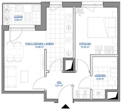 Plan 2 pok. 38m²