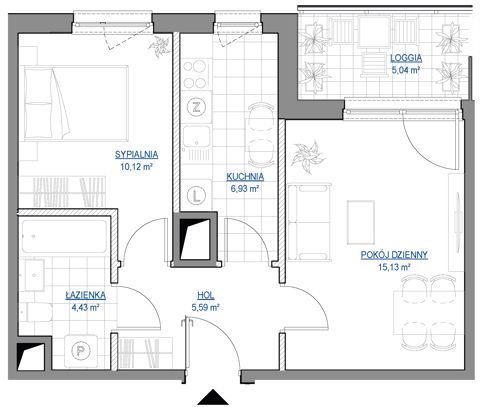 Plan 2 pok. 42m²
