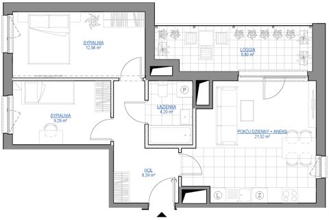 Plan 3 pok. 56m²