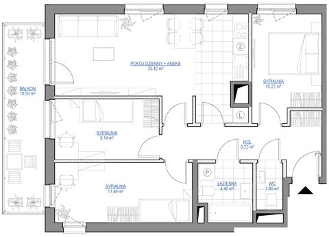 Plan 4 pok. 72m²