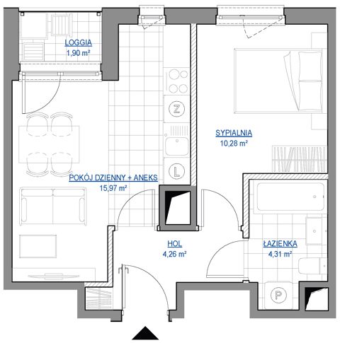 Plan 2 pok. 35m²