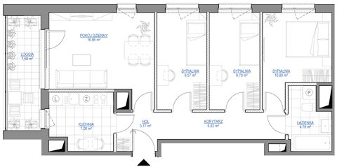 Plan 4 pok. 69m²