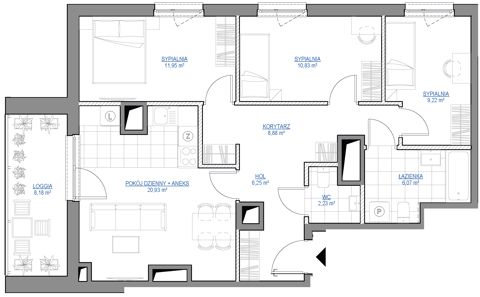 Plan 4 pok. 76m²