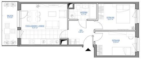 Plan 3 pok. 51m²