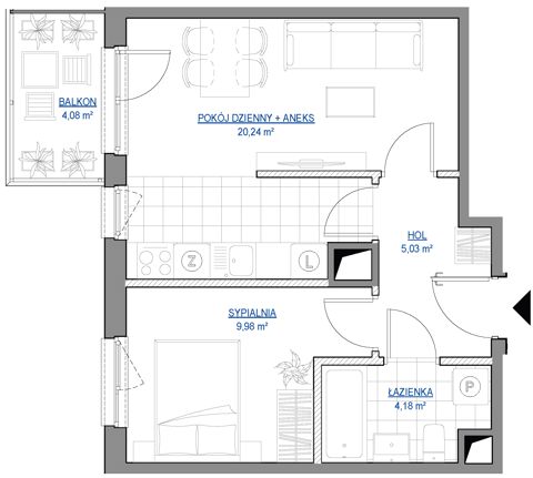 Plan 2 pok. 39m²