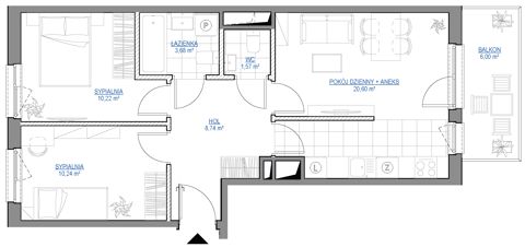 Plan 3 pok. 55m²