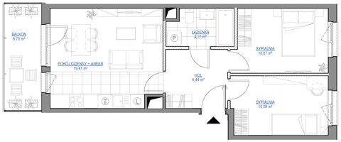 Plan 3 pok. 51m²