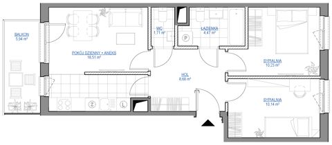 Plan 3 pok. 54m²